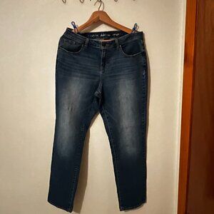 GENTLEY USED} Apt. 9, Straight Leg, Curvy Jeans, Faded Denim Blue/ Size 12